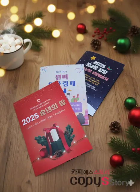 부천 2단 리플렛 인쇄 반접지 | 아르떼 210g A4 연말 행사 리플렛 후기