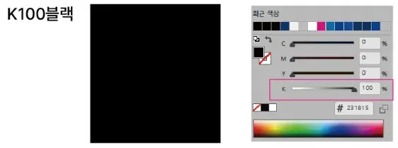 인쇄물 검정색, K100 블랙과 리치블랙 뭐가 다를까요?
