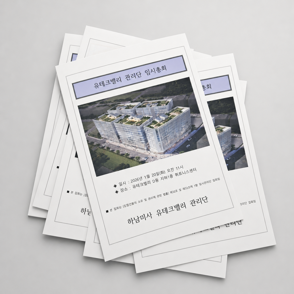 [유테크밸리 관리단] 임시총회 책자